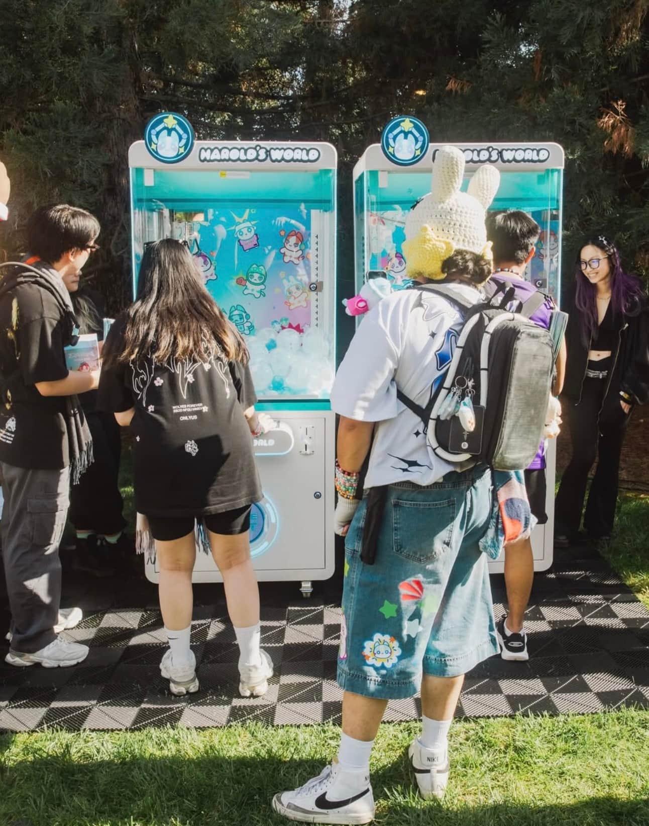 Claw machine at a festival