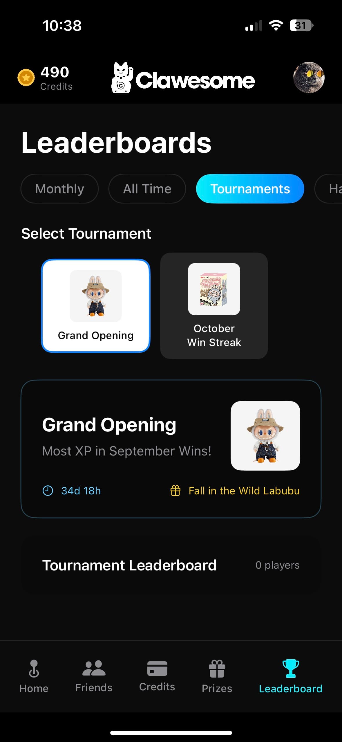 Clawesome App - Tournaments