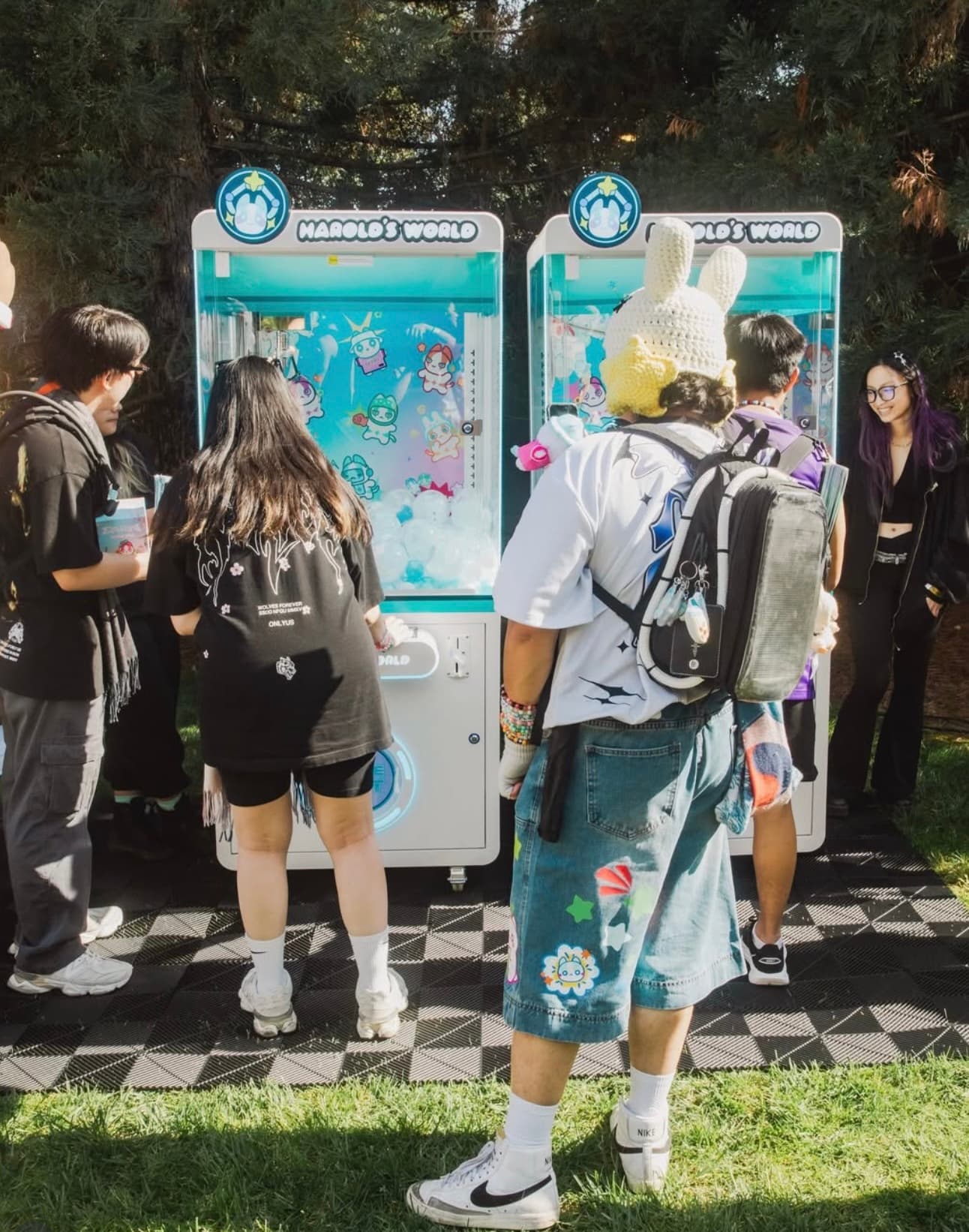 Claw machine at a festival