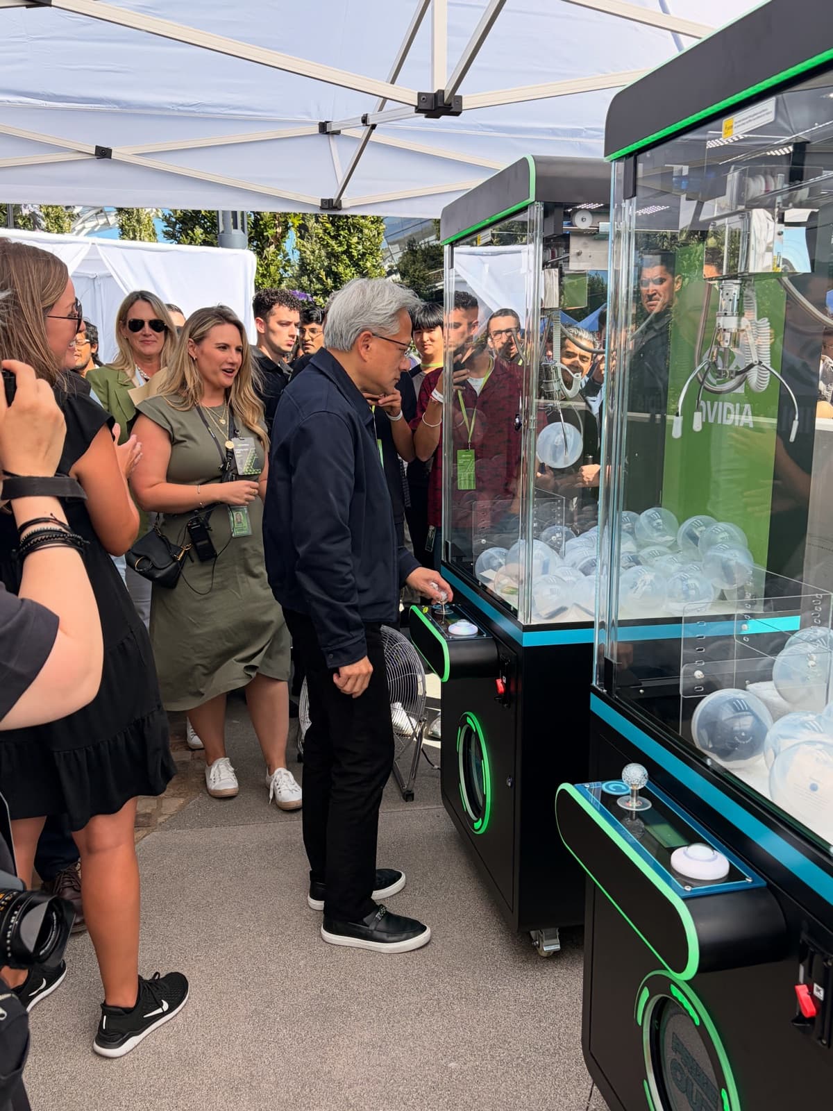 Corporate event with claw machines